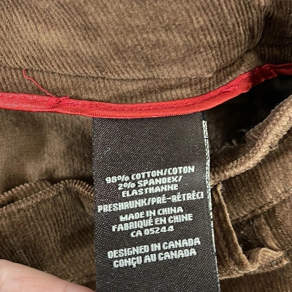 COTTON GINNY Y2K Brown Midi Skirt Corduroy Back Slit Pockets Cotton Spandex 5 - Picture 9 of 12